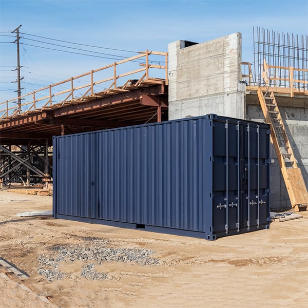 construction site storage containers can be modified to include office space with heating and cooling options